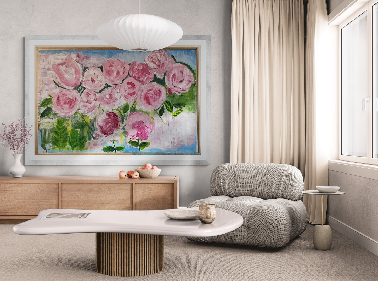 Peonies view
